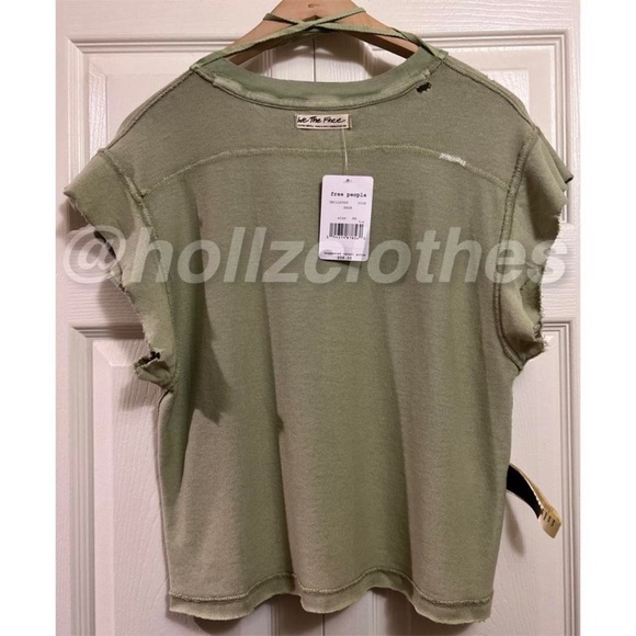Free People Distressed Warrior Tee Sage XS - Picture 9 of 10